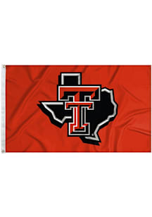 Texas Tech Red Raiders State Shape Silk Screen Grommet Flag - Red