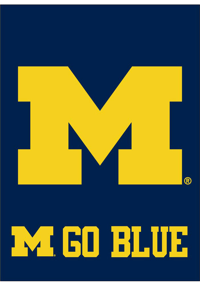 Michigan Wolverines Go Blue 13x18 inch Garden Flag