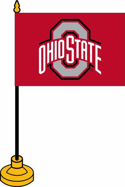 Aazon.co : 4x6 E-Gloss Ohio Stick Flag with Plastic Table Base - Qty