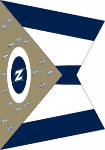 Akron Zips 3x5 Ft Blue Silk Screen Grommet Flag