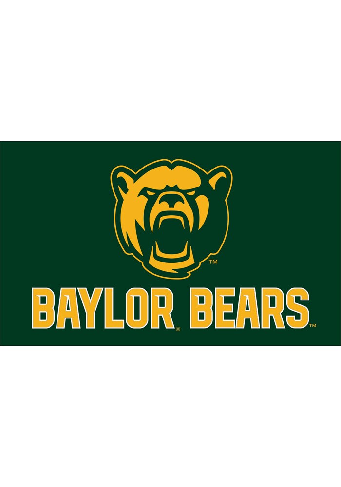 Baylor Bears Script 3x5 Ft GREEN Silk Screen Grommet Flag