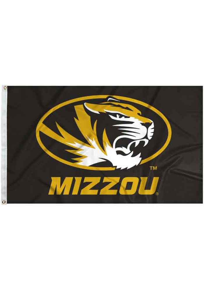 Missouri Tigers 3x5 Ft BLACK Silk Screen Grommet Flag