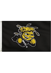 Wichita State Shockers 3x5 Black Grommet Silk Screen Sleeve