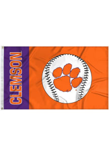 Clemson Tigers Baseball Silk Screen Grommet Flag - Orange