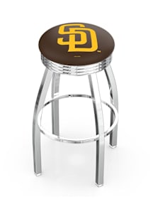 San Diego Padres 3 Ring Chrome Seat Pub Stool - Silver