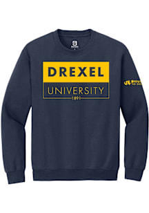 Summit Sportswear Drexel Dragons Mens Navy Blue Admitted Students Day 2019 Long Sleeve Crew Sweats..