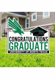 North Texas Mean Green Congratulations Graduate Yard Sign - White