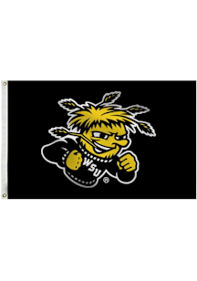 Wichita State Shockers 3x5 Black Grommet Applique Flag