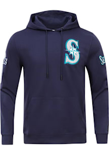Pro Standard Seattle Mariners Mens Blue Classic Chenille Long Sleeve Hoodie