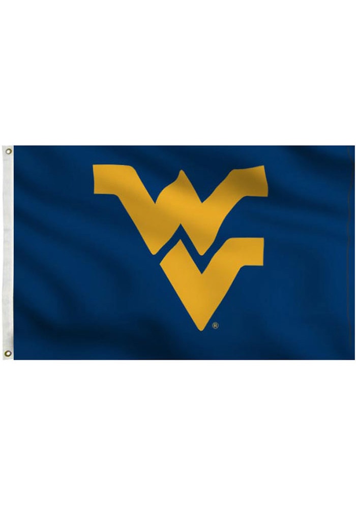 West Virginia Mountaineers Team Logo Grommet Navy Blue Silk Screen Grommet Flag
