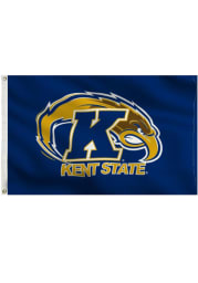 Kent State Golden Flashes Team Logo Grommet Blue Silk Screen Grommet Flag