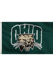 Ohio Bobcats Team Logo Green Silk Screen Grommet Flag