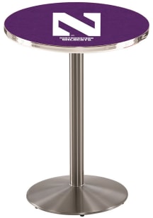 Northwestern Wildcats Stainless Round Base Pub Table