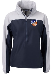 Cutter and Buck FC Cincinnati Womens Navy Blue Charter Eco Long Sleeve Pullover