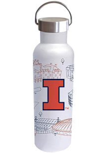 Illinois Fighting Illini 26oz Campus Voda Stainless Steel Bottle - White