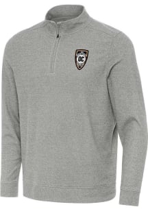 Antigua Orange County SC Mens Grey Subtle Long Sleeve Qtr Zip Pullover
