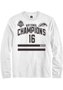 Tim Washe Mens White Western Michigan Broncos NIL 2025 National Champions Shirzee Long Sleeve Play..