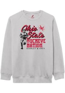 Mens Grey Ohio State Buckeyes Essential Fleece Crew Sweatshirt
