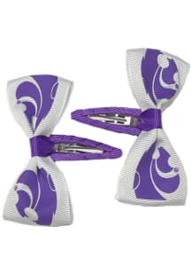 2 Pack Clippie K-State Wildcats Baby Hair Barrette - White