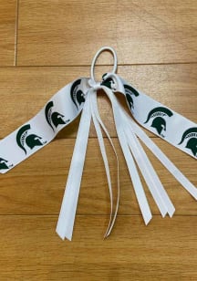 Pony Streamer Graphic Michigan State Spartans Kids Hair Ribbons - White