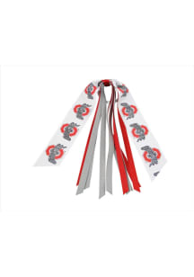 Pony Streamer Ohio State Buckeyes Kids Hair Ribbons - White