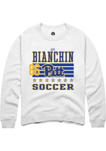 Adi Bianchin Rally Mens White Pitt Panthers NIL Striped Player Crew