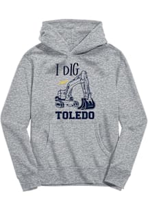 Vive La Fete Toledo Rockets Toddler Grey Excavator Long Sleeve Hooded Sweatshirt