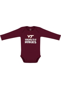 Virginia Tech Hokies Baby Maroon Playful Long Sleeve One Piece