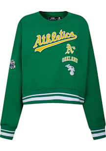 Pro Standard Oakland Athletics Womens Kelly Green Retro Classic Crew Sweatshirt