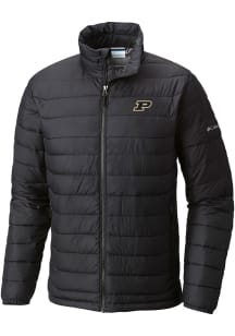 Columbia Purdue Boilermakers Mens Powder Lite Heavyweight Jacket - Black