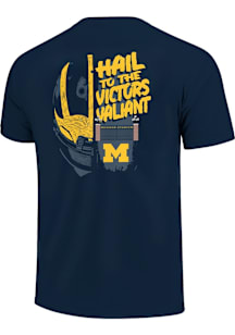 Michigan Wolverines Navy Blue Football Short Sleeve T Shirt