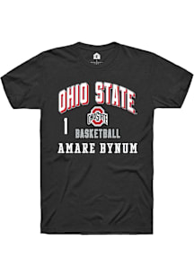 Amare Bynum Ohio State Buckeyes Black NIL Arch Logo Short Sleeve Player T Shirt