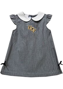 Vive La Fete UCF Knights Baby Girls Black Gingham Short Sleeve Dress