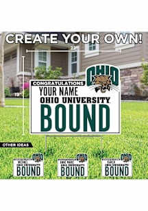 Ohio Bobcats Personalized School Bound Yard Sign - White