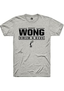 Benson Wong Cincinnati Bearcats Ash NIL Stacked Box Short Sleeve Player T Shirt