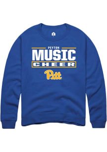 Peyton Music Rally Mens Blue Pitt Panthers NIL Stacked Box Player Crew