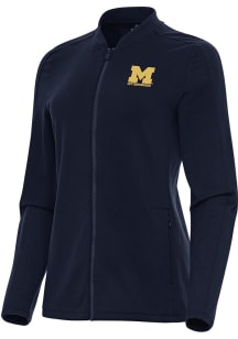 Womens Michigan Wolverines Blue Antigua Letterwinners M Club Continual Light Weight Jacket