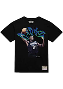 Kevin Garnett Minnesota Timberwolves Black Blaze Short Sleeve Fashion Player T Shirt