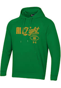 Under Armour Notre Dame Fighting Irish Mens Green Football Football Rival Long Sleeve Hoodie