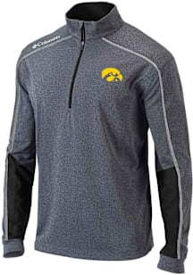 Columbia Iowa Hawkeyes Mens Black Heat Seal Omni Wick Shotgun 2.0 Long Sleeve Qtr Zip Pullover