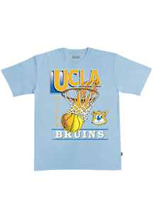 UCLA Bruins Light Blue Basketball Hoops Heavyweight Short Sleeve T Shirt