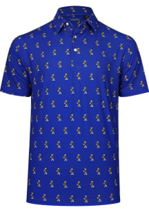 Mens White Pitt Panthers Golf Roc Victory Lights All Over Print Short Sleeve Polo Shirt