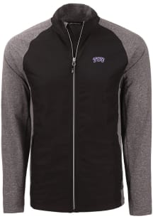 Cutter and Buck TCU Horned Frogs Mens Black Adapt Eco Medium Weight Jacket