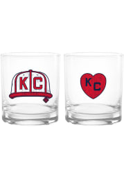 Kansas City Monarchs KC Heart Rock Glass