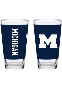 Blue Michigan Wolverines 16 oz PRIMARY Pint Glass