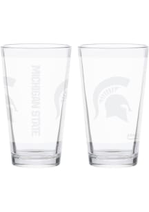 White Michigan State Spartans 16 oz PRIMARY Pint Glass
