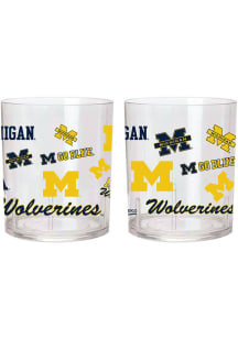 Michigan Wolverines 10 oz Medley Rock Glass