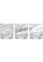 Detroit Wordmark Script Map 14 oz Rock Glass