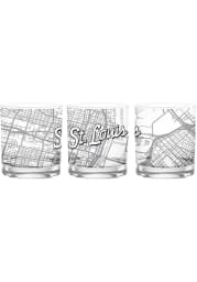 St Louis Wordmark Script Map 14 oz Rock Glass