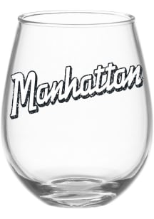 Manhattan Wordmark 15 OZ Stemless Wine Glass